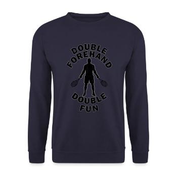 Tennis doppelte Vorhand besser als Rückhand - Unisex Pullover - Navy - Vorne - Alina (178cm) & Michal (187cm)