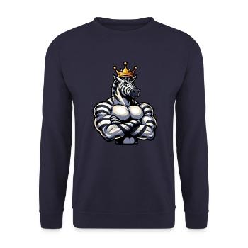 Entraînement de remise en forme Zebra King musclé - Sweat-shirt Unisexe - marine - Devant - Alina (178cm) & Michal (187cm)