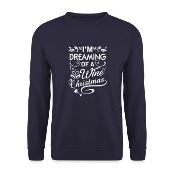 I'm dreaming of a wine Christmas - Unisex Pullover - Navy - Vorne - Alina (178cm) & Michal (187cm)