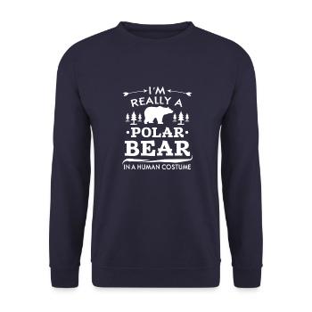 I'm really a Polar Bear in a human costume - Sweat-shirt Unisexe - marine - Devant - Alina (178cm) & Michal (187cm)