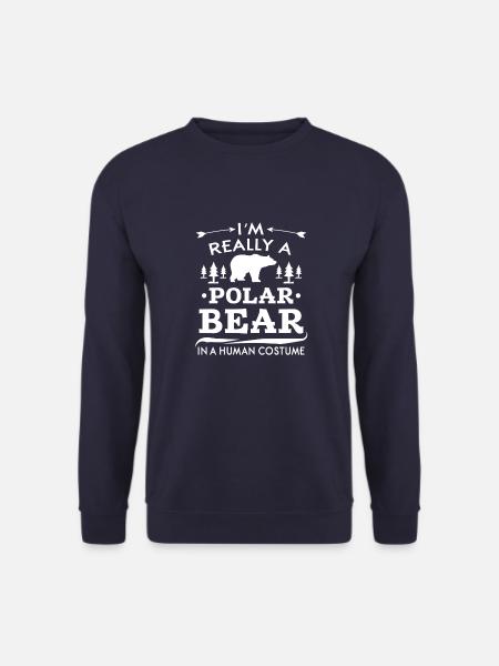 I'm really a Polar Bear in a human costume - Unisex Pullover - Navy