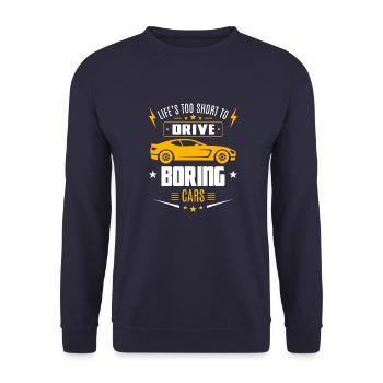 Life's too short to drive boring cars - Sweat-shirt Unisexe - marine - Devant - Alina (178cm) & Michal (187cm)
