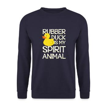 Rubber Duck is my spirit animal - Unisex Sweatshirt - navy - Front - Alina (178cm) & Michal (187cm)