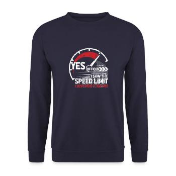 Yes Officer i saw the Speed Limit - Unisex Pullover - Navy - Vorne - Alina (178cm) & Michal (187cm)