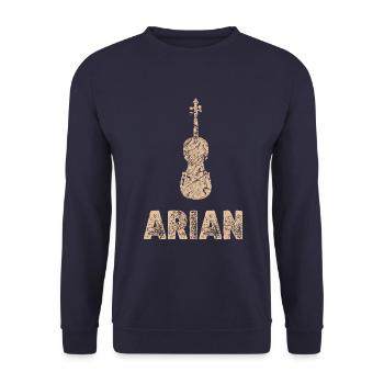 First name Arian - Unisex Sweatshirt - navy - Front - Alina (178cm) & Michal (187cm)