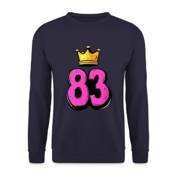 83 Nombre Couronne - Sweat-shirt Unisexe - marine - Devant - Alina (178cm) & Michal (187cm)
