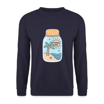 Vitamine Mer Plage Soleil Et Vagues Dans Une Bouteille - Sweat-shirt Unisexe - marine - Devant - Alina (178cm) & Michal (187cm)