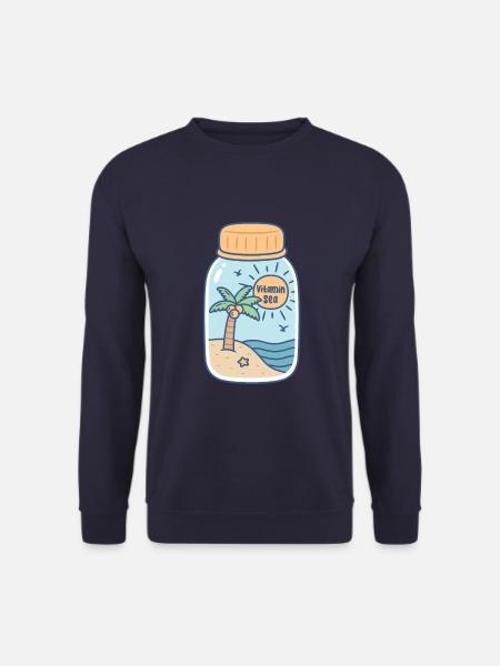 Vitamin, Meer, Strand, Sonne und Wellen In Einer Flasche - Unisex Pullover - Navy