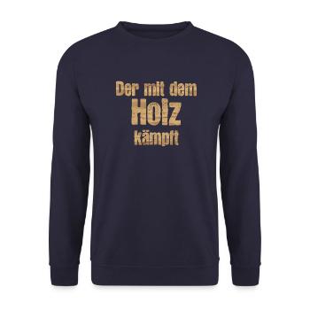 Schreiner Holz kämpft Handwerker Heimwerker - Unisex Pullover - Navy - Vorne - Alina (178cm) & Michal (187cm)