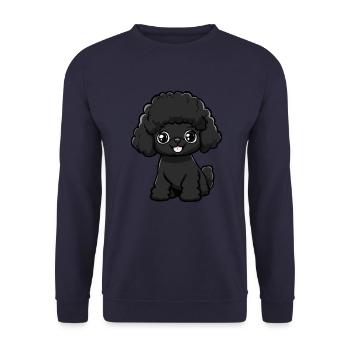 Caniche Chien Mignon - Sweat-shirt Unisexe - marine - Devant - Alina (178cm) & Michal (187cm)
