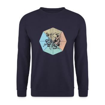 calamar - Sweat-shirt Unisexe - marine - Devant - Alina (178cm) & Michal (187cm)