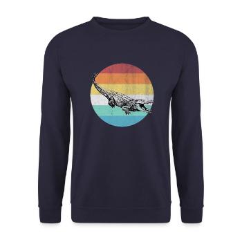 crocodile - Sweat-shirt Unisexe - marine - Devant - Alina (178cm) & Michal (187cm)