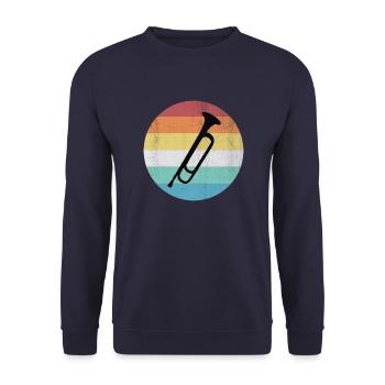 Trompete - Unisex Pullover - Navy - Vorne - Alina (178cm) & Michal (187cm)