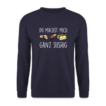 Sushi - Unisex Pullover - Navy - Vorne - Alina (178cm) & Michal (187cm)