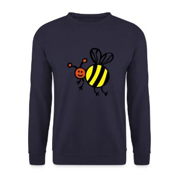 abeille bee biene face cartoon2 - Sweat-shirt Unisexe - marine - Devant - Alina (178cm) & Michal (187cm)