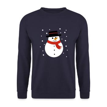 Snowman with snowflakes - Unisex Sweatshirt - navy - Front - Alina (178cm) & Michal (187cm)