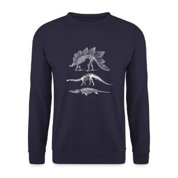Dinosaurier Evolution - Unisex Pullover - Navy - Vorne - Alina (178cm) & Michal (187cm)