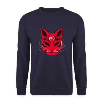 Kitsune, Inari's mystical fox - Unisex Sweatshirt - navy - Front - Alina (178cm) & Michal (187cm)
