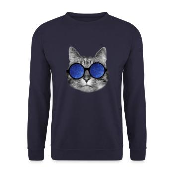 Galaxy cat - Sweat-shirt Unisexe - marine - Devant - Alina (178cm) & Michal (187cm)