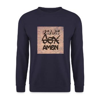 StaatSexAmen Graffiti Jurastudium - Unisex Pullover - Navy - Vorne - Alina (178cm) & Michal (187cm)