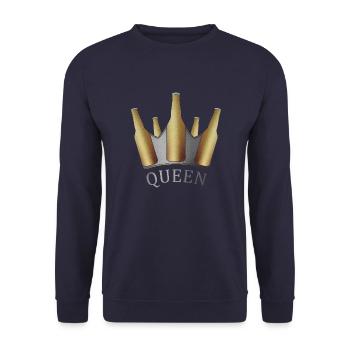 Queen - Unisex Pullover - Navy - Vorne - Alina (178cm) & Michal (187cm)