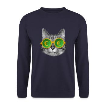 Katzengeldbrille - Unisex Pullover - Navy - Vorne - Alina (178cm) & Michal (187cm)