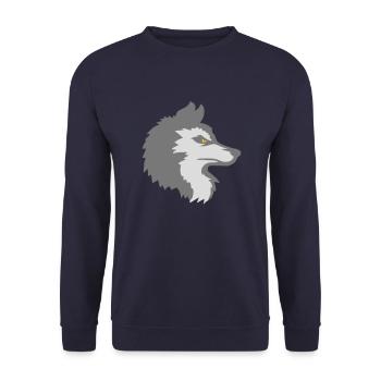 Alpha Wolf Cool Design - Unisex Pullover - Navy - Vorne - Alina (178cm) & Michal (187cm)