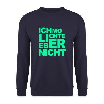 Bartleby der Schreiber - Ich möchte lieber nicht - Unisex Pullover - Navy - Vorne - Alina (178cm) & Michal (187cm)