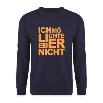 Bartleby der Schreiber - Ich möchte lieber nicht - Unisex Pullover - Navy - Vorne - Alina (178cm) & Michal (187cm)
