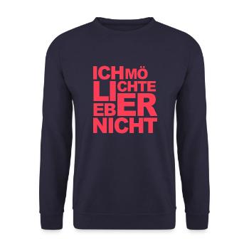 Bartleby der Schreiber - Ich möchte lieber nicht - Unisex Pullover - Navy - Vorne - Alina (178cm) & Michal (187cm)