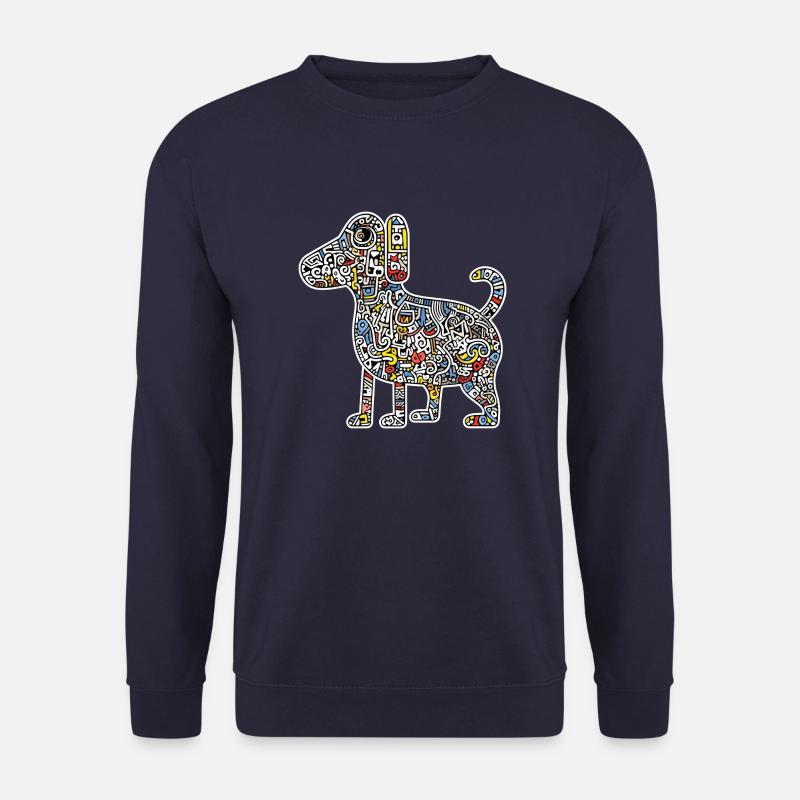 Hunde-Kunst-Muster - Unisex Pullover - Navy
