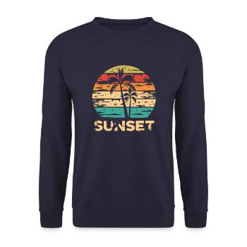 Retro Sunset Art - Unisex Sweatshirt - navy - Front - Alina (178cm) & Michal (187cm)