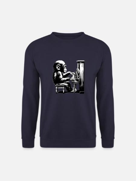 Affen Orchester Klavier StreetArt Banksy Style - Unisex Pullover - Navy