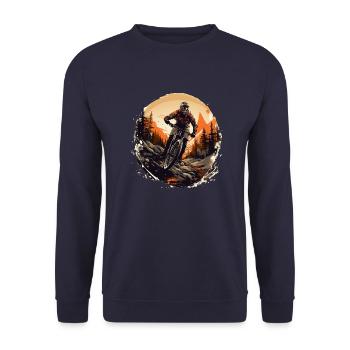 Conception de vélos de montagne pour les vélos électriques et les vététistes - Sweat-shirt Unisexe - marine - Devant - Alina (178cm) & Michal (187cm)