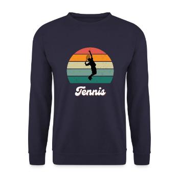 Retro Tennis Legend - Unisex Sweatshirt - navy - Front - Alina (178cm) & Michal (187cm)