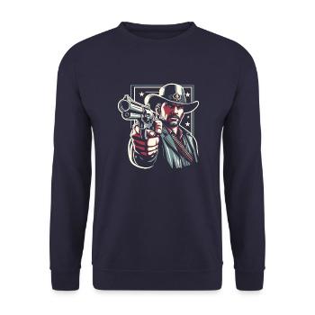 Cowboy - Sweat-shirt Unisexe - marine - Devant - Alina (178cm) & Michal (187cm)