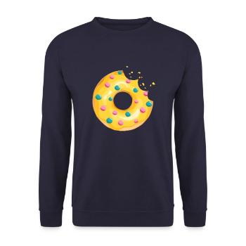 donut bite eat butcher pastry 120 Q - Unisex Sweatshirt - navy - Front - Alina (178cm) & Michal (187cm)