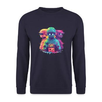 t-shirt gaming moderne - Sweat-shirt Unisexe - marine - Devant - Alina (178cm) & Michal (187cm)