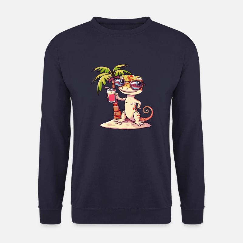 Echse Sommer Strand Comic - Unisex Pullover - Navy