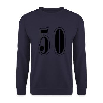 50 Number symbol - Unisex Sweatshirt - navy - Front - Alina (178cm) & Michal (187cm)