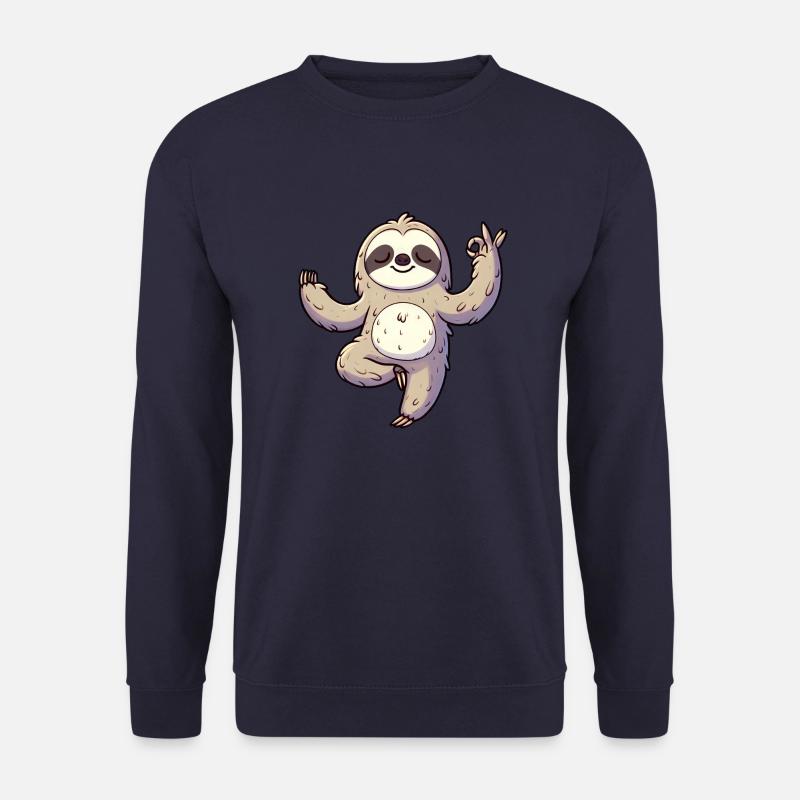 Sloth Yoga Meditation Autogenic Training - Unisex Sweatshirt - navy