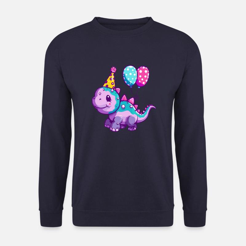 Dinosaur stegosaurus birthday comic - Unisex Sweatshirt - navy