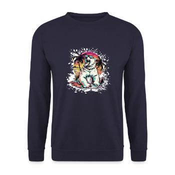 Polar Bear Summer Holiday - Unisex Sweatshirt - navy - Front - Alina (178cm) & Michal (187cm)