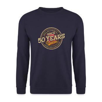 50e anniversaire cadeau original 50 ans - Sweat-shirt Unisexe - marine - Devant - Alina (178cm) & Michal (187cm)