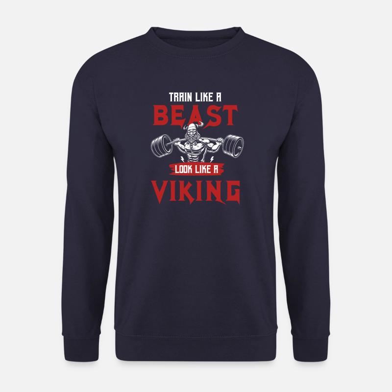 Bodybuilding Wikinger Motivation Spruch Fitness - Unisex Pullover - Navy