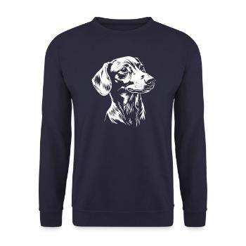 Teckel - Dog Fan - Teckel - Sweat-shirt Unisexe - marine - Devant - Alina (178cm) & Michal (187cm)