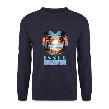 Insel Rügen Deutschland Sonne Strand Urlaub - Unisex Pullover - Navy - Vorne - Alina (178cm) & Michal (187cm)