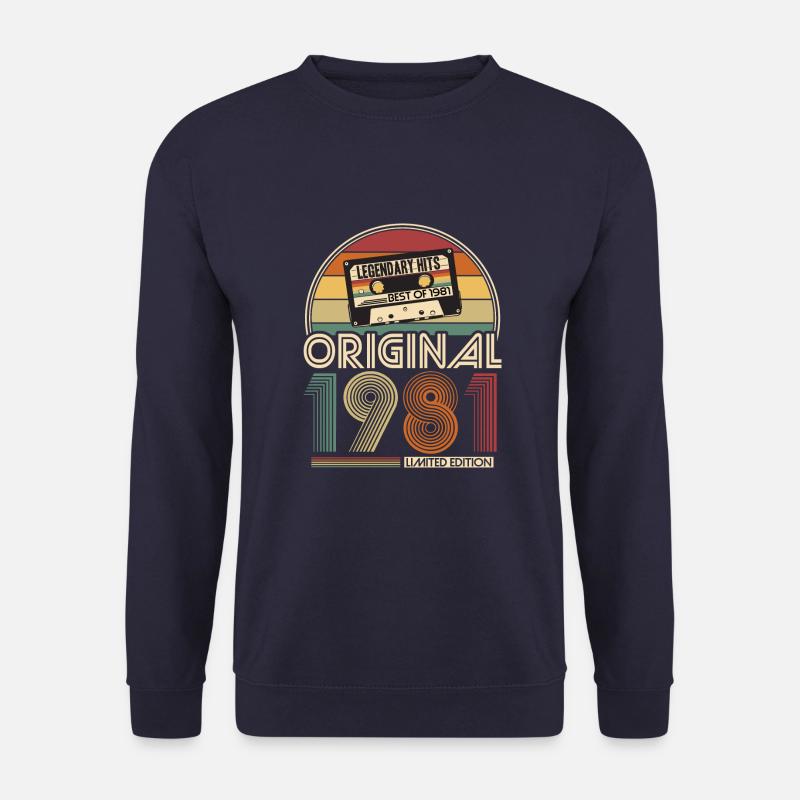 1981 Vintage Jahrgang Geburtstag Retro Geschenk - Unisex Pullover - Navy