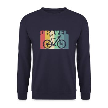 Gravel Gravelbike Bike Biker Fahrrad MTB Pendler - Unisex Pullover - Navy - Vorne - Alina (178cm) & Michal (187cm)