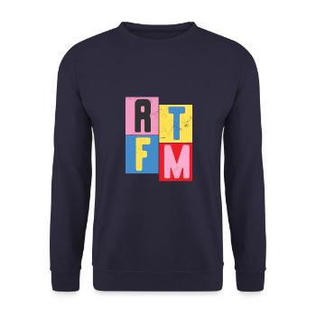 RTFM - Read the F.. Manual - Unisex Sweatshirt - navy - Front - Alina (178cm) & Michal (187cm)